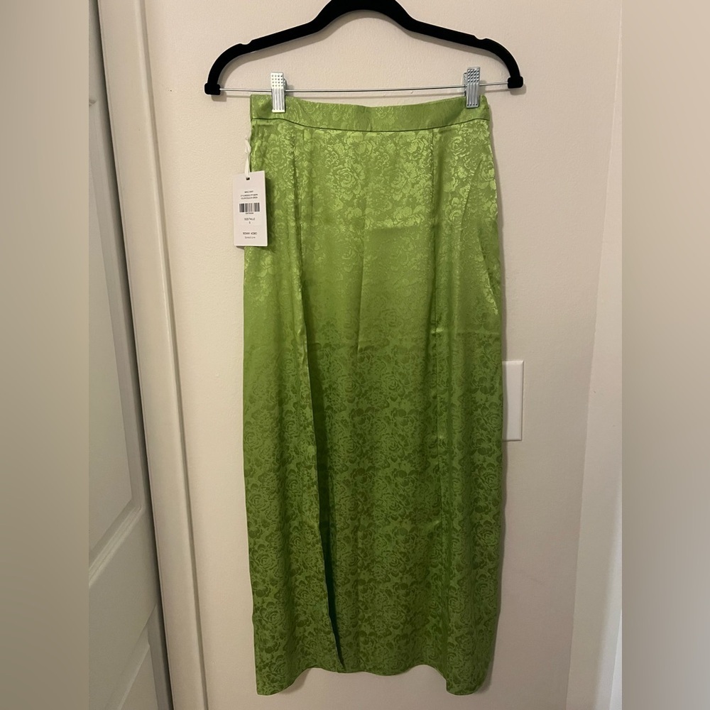 SET Ronny Kobo NWT Green Zano top & Marlo Maxi High Slit Skirt Set ($706) SMALL - Picture 8 of 9